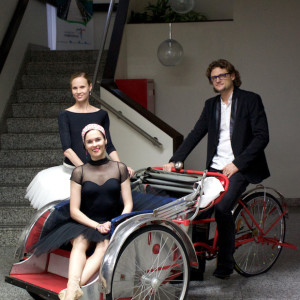 Brooke Widdison-Jacobs, Melissa Boniface and Aurelien Scannella at the Indonesian Consulate. Photo Tony Currie.